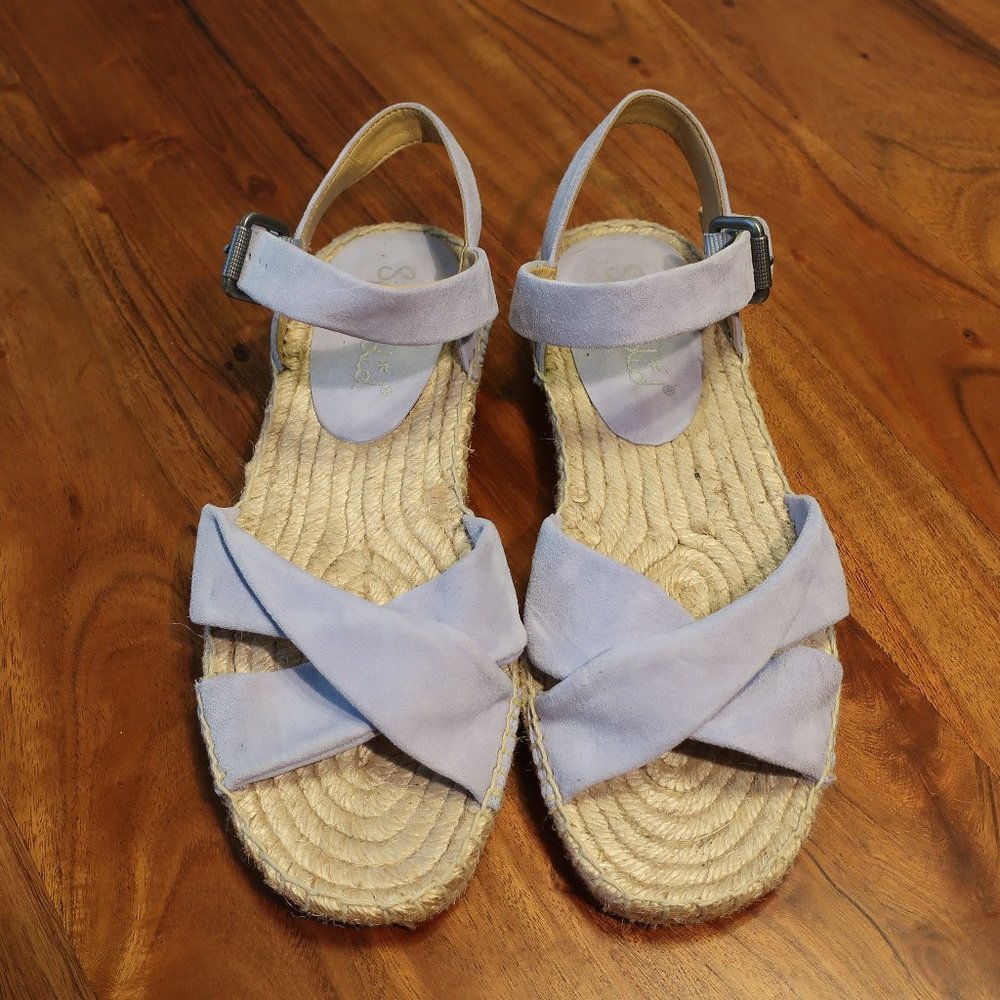 Splendid Suede Baby Blue Espadrille Sandals